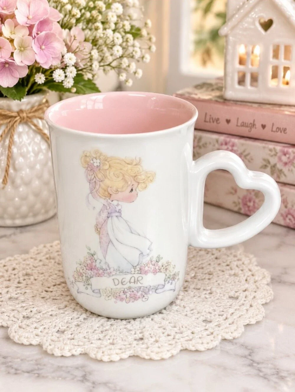 Precious Moments Cup With Heart Shape Handle Soulmates Cup Dear Vintage